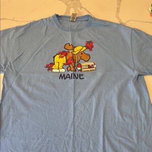 Gildan Blue Short Sleeve Tee with Graphic Design